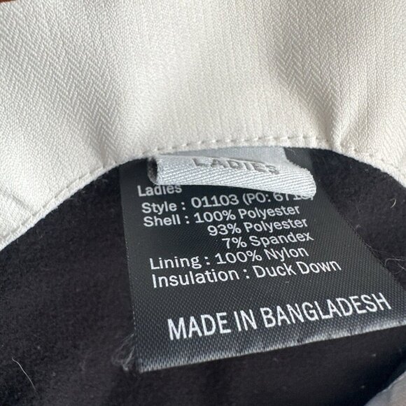 Obermeyer Down Coat Womens 12 White Black Duck Puffer Circuit Ski Snow - Picture 12 of 15